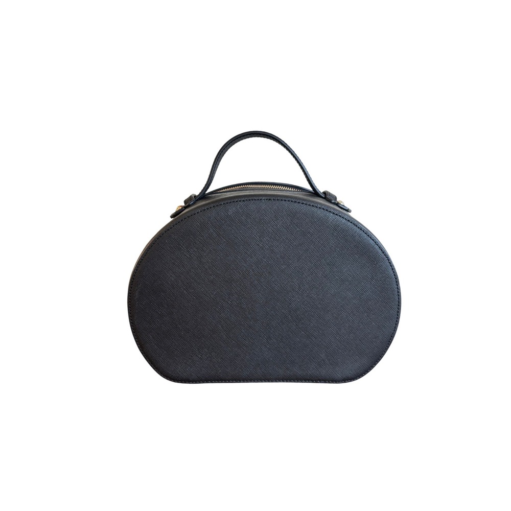 Henri Bendel New York Black Saffiano Leather Vanity Case Cosmetic Travel Bag - Picture 2 of 15